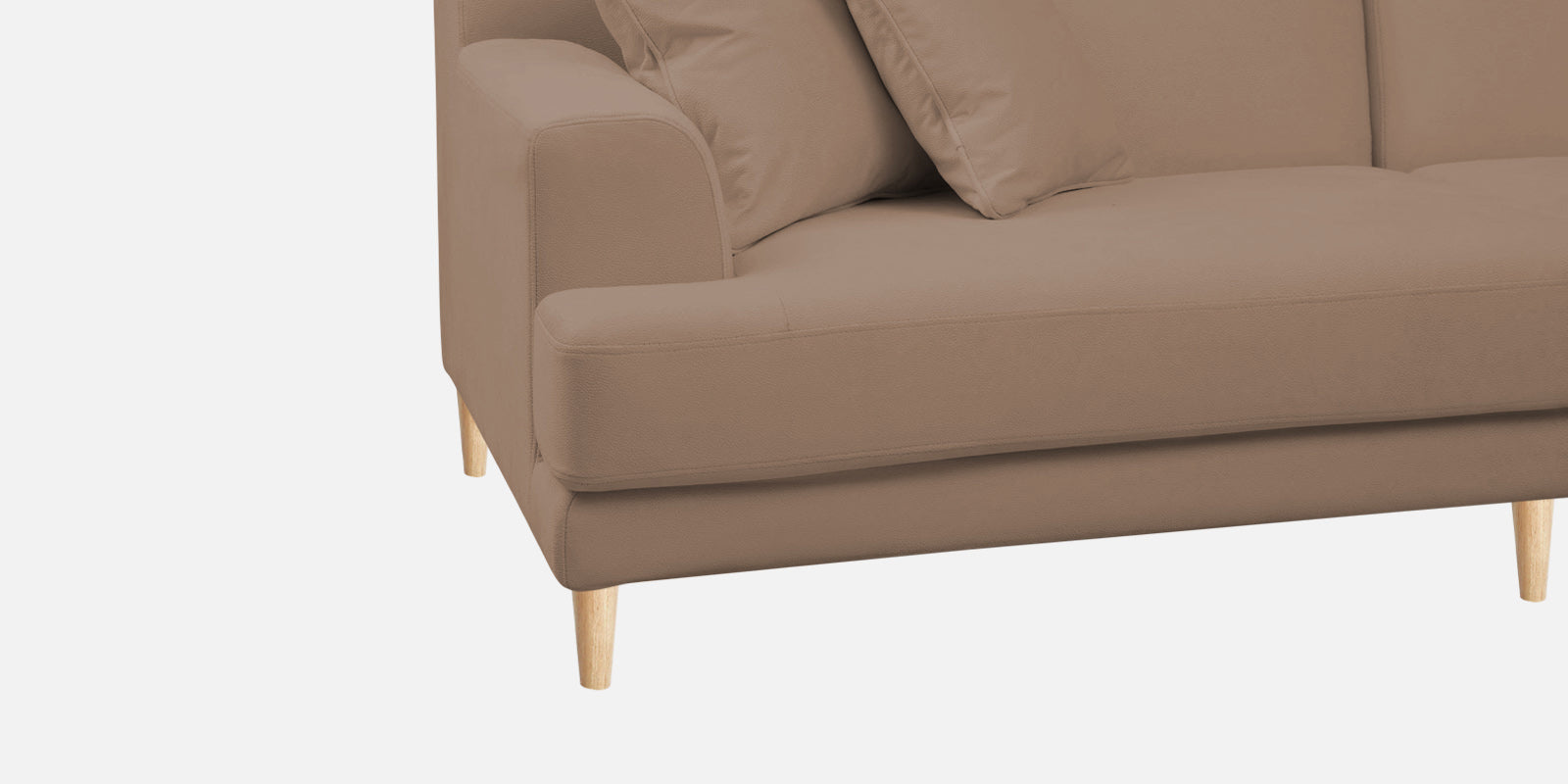 Woody Fabric LHS Sectional Sofa (3+Lounger) In Wheat Beige Colour - Febonic Living