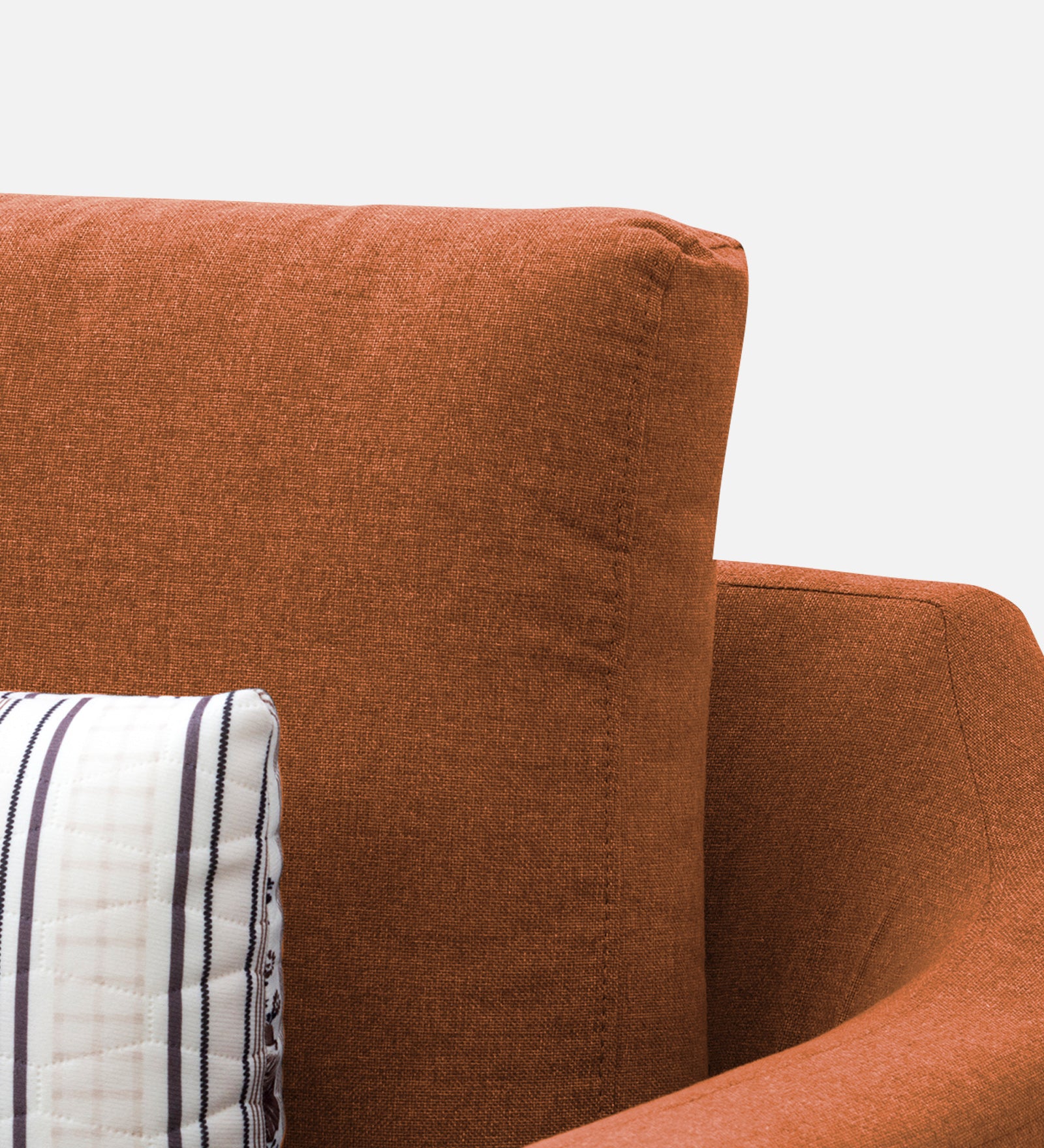 Kevin Fabric 1 Seater Sofa In Vivid Orange Colour - Febonic Living