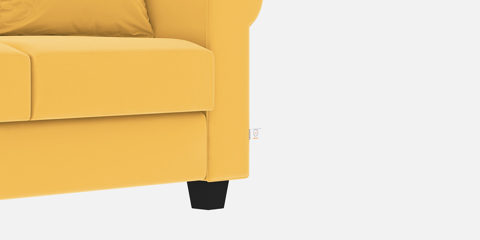Numonk Velvet 3 Seater Sofa In Turmeric yellow Colour