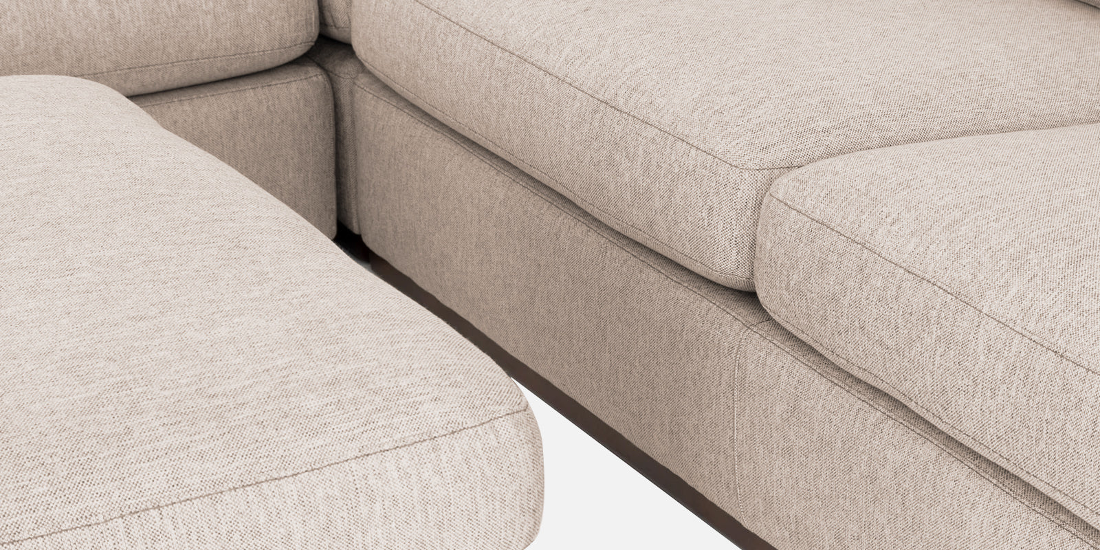 Freedom Velvet 6 Seater RHS Corner Sofa In Camel Beige Colour With Ottoman - Febonic Living