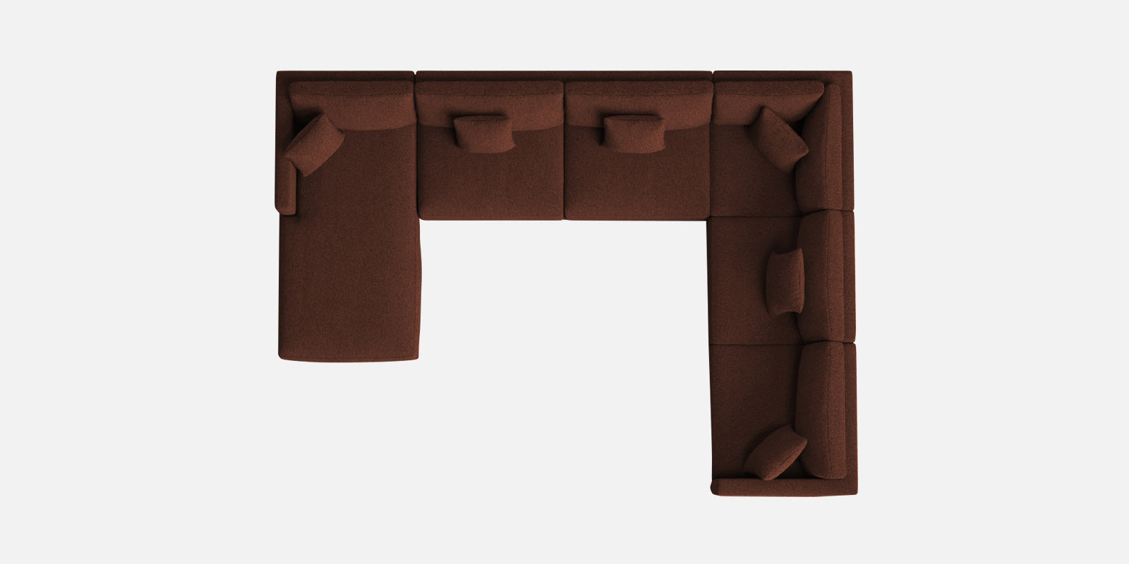 Carlin Fabric RHS 8 Seater Sectional Sofa In Coffee Brown Colour - Febonic Living
