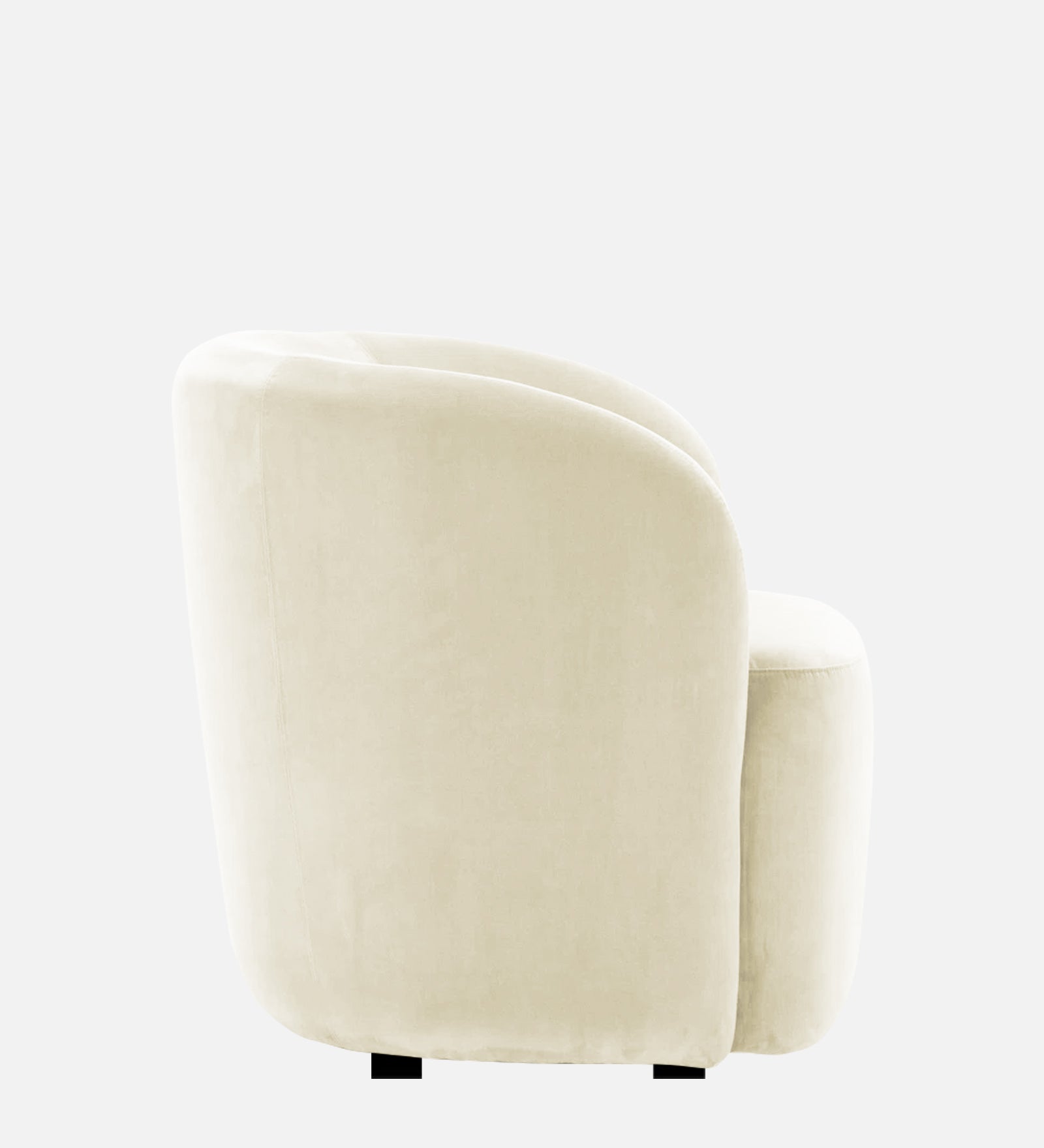 Lucky Velvet Wing Chair In Warm White Colour - Febonic Living