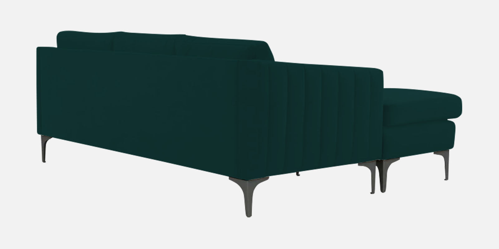 Haru Fabric RHS Sectional Sofa (2+Lounger) In Forest Green Colour - Febonic Living