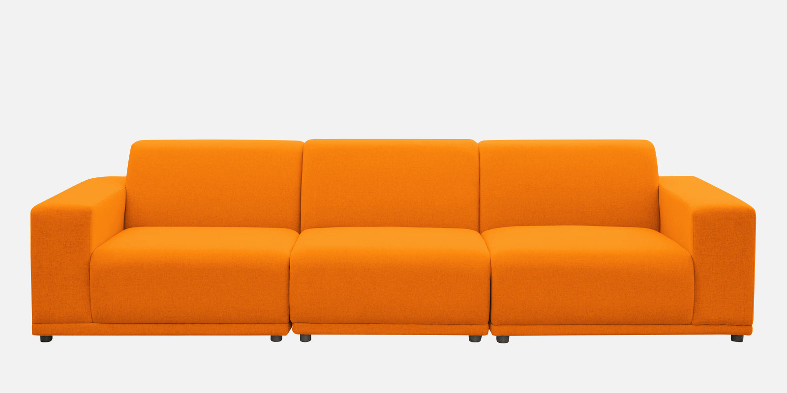 Adam Fabric LHS Sectional Sofa (3+Ottoman Lounger) In Vivid Orange Colour - Febonic Living