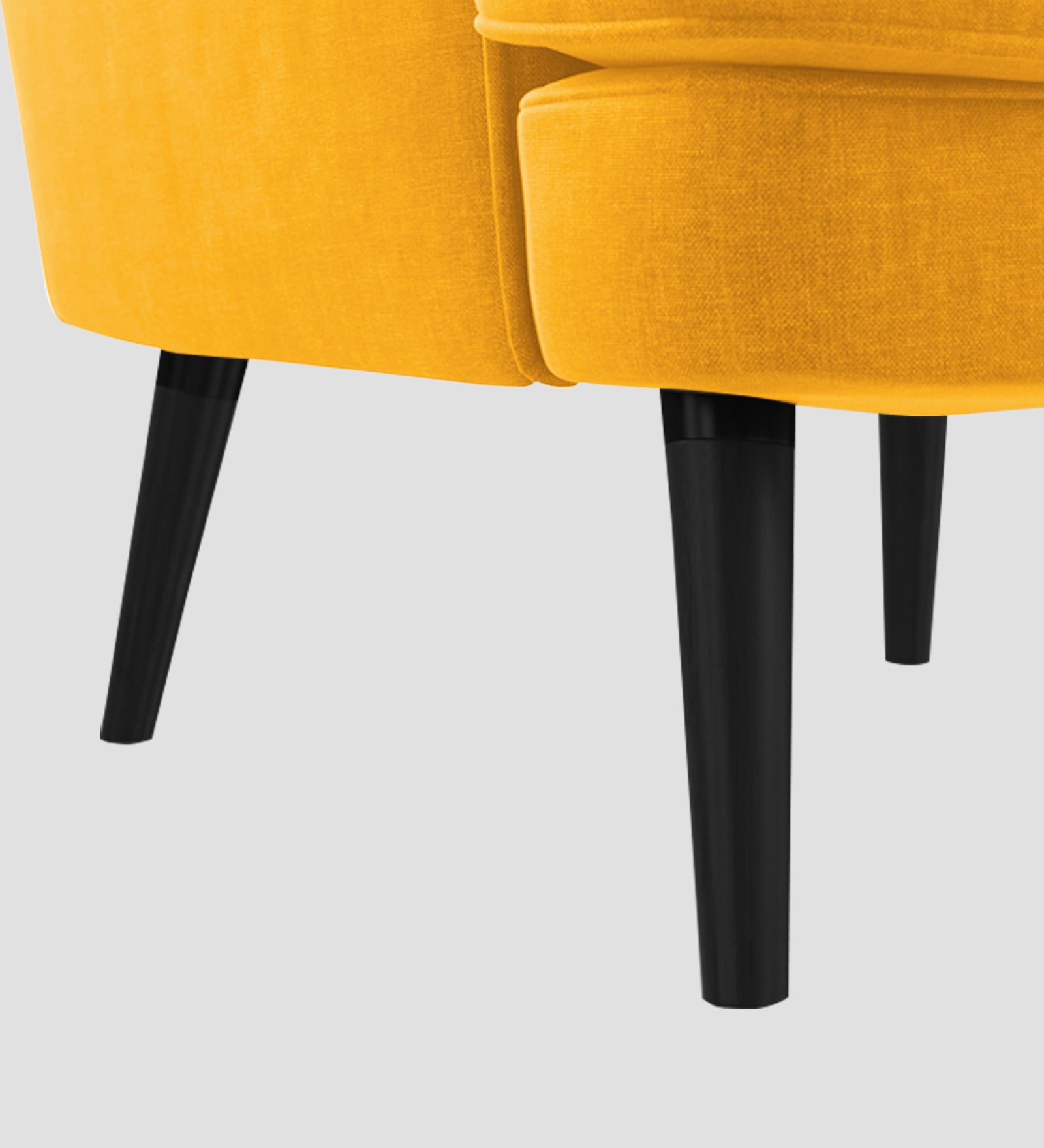 Niya Velvet Wing Chair In Safforn Yellow Colour - Febonic Living
