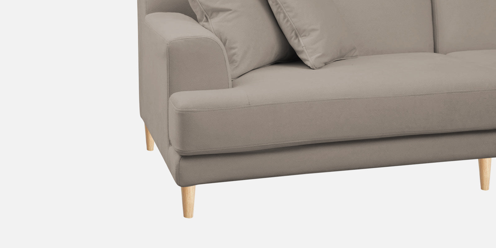 Woody Fabric LHS Sectional Sofa (3+Lounger) In Oat Beige Colour - Febonic Living