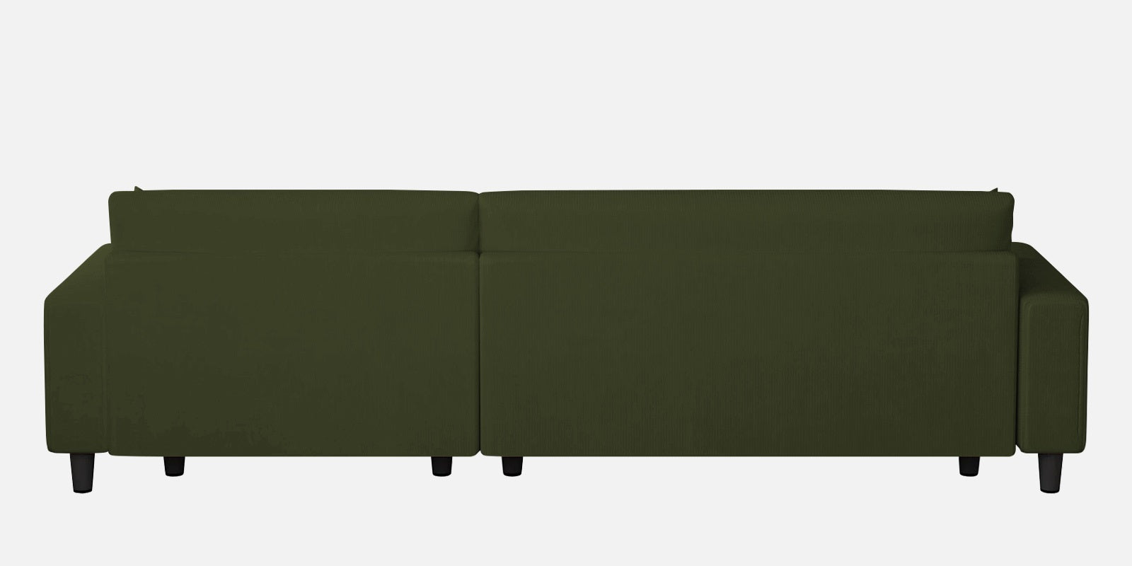 Peach Fabric LHS 6 Seater Sofa Cum Bed With Storage In Olive Green Colour - Febonic Living