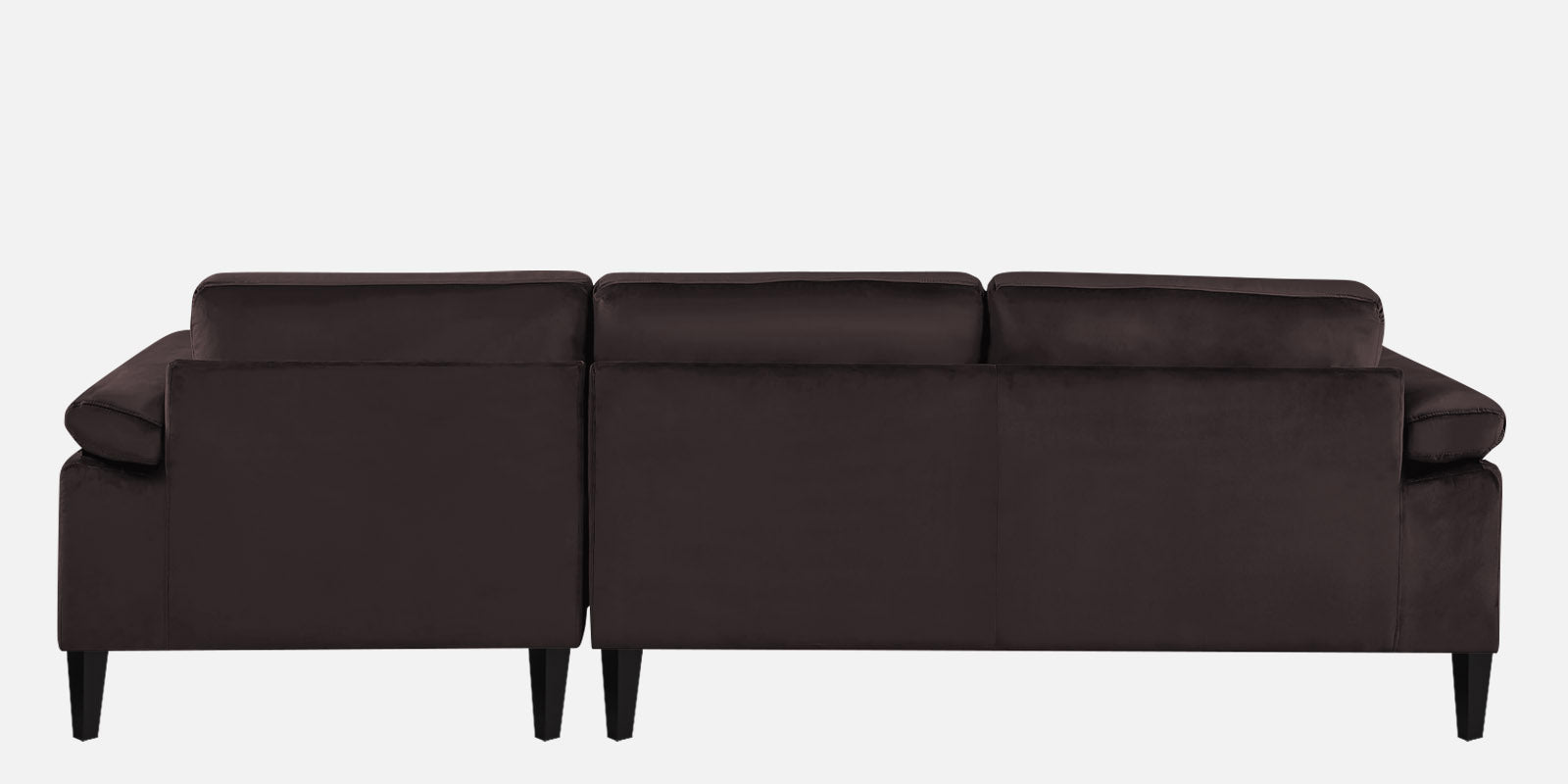 Vegas Velvet LHS Sectional Sofa (3+Lounger) In Mocha Brown Colour - Febonic Living