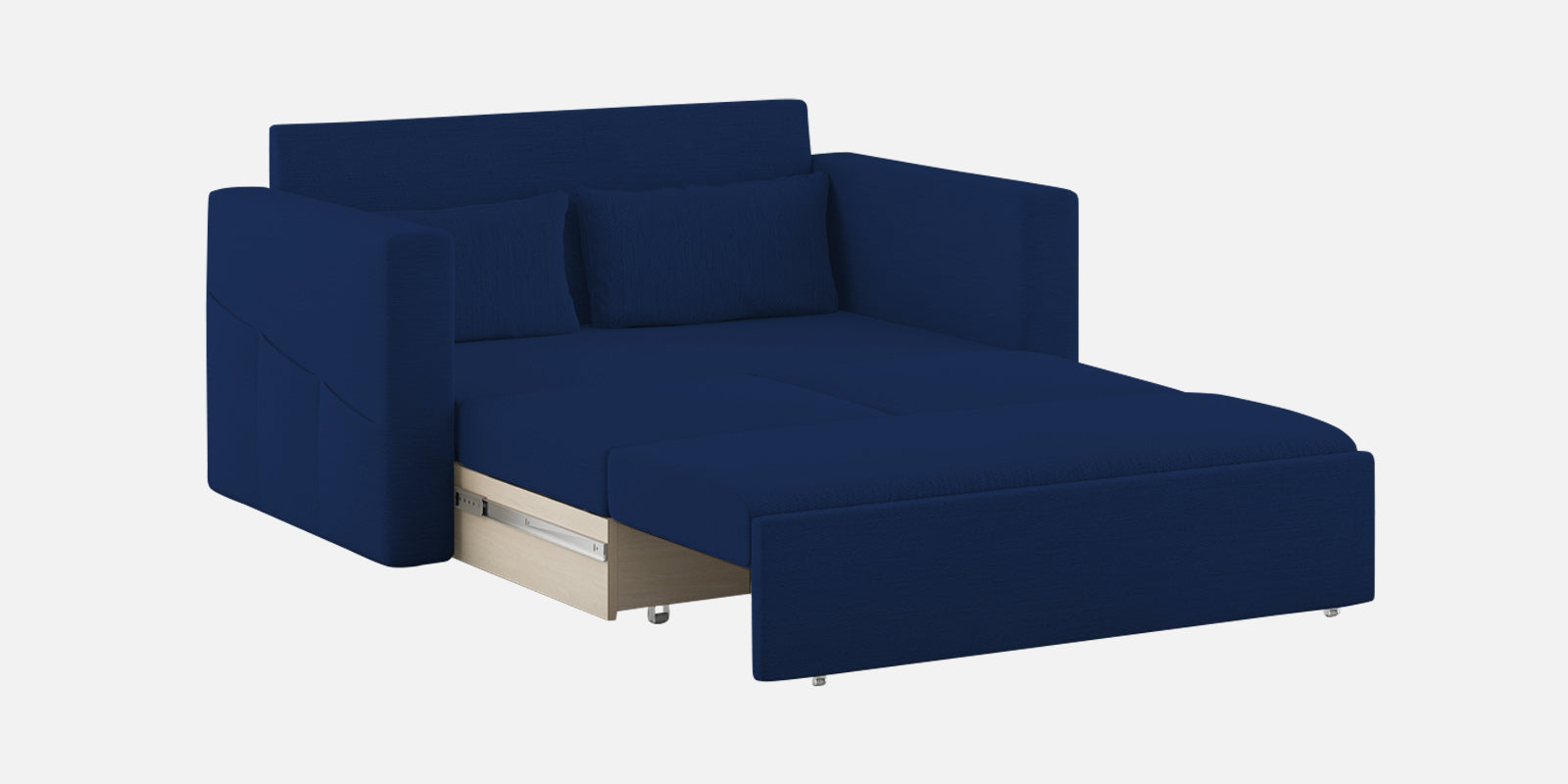 River Fabric 2 Seater Pull Out Sofa Cum Bed In Royal Blue Colour - Febonic Living