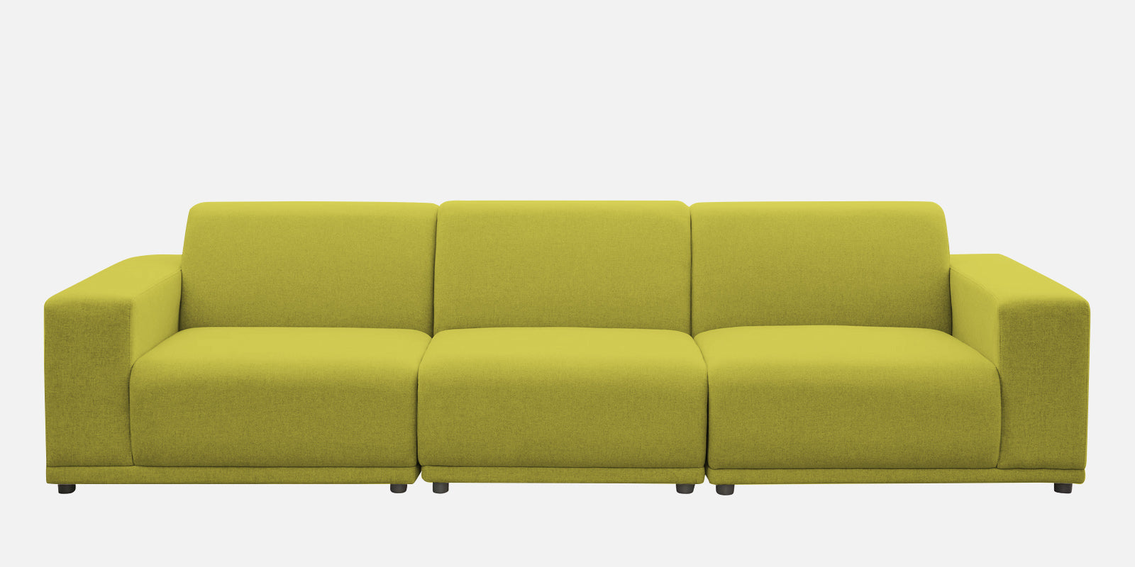 Adam Fabric LHS Sectional Sofa(3+Ottoman Lounger) In Parrot Green Colour - Febonic Living