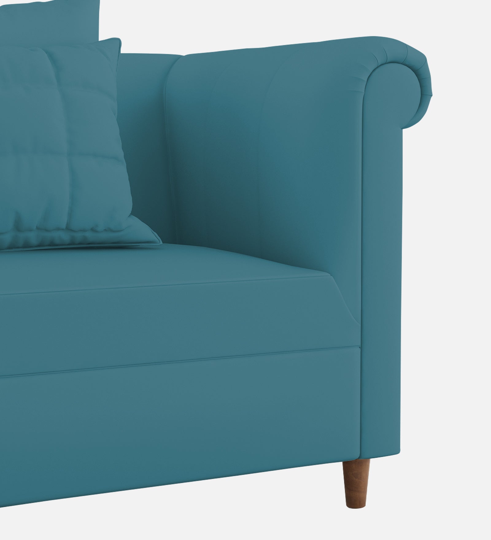Rubi Velvet 1 Seater Sofa In Aqua Blue Colour - Febonic Living