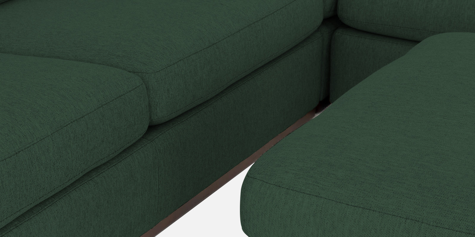 Freedom Velvet 6 Seater LHS Corner Sofa In Amazon Green Colour With Ottoman - Febonic Living