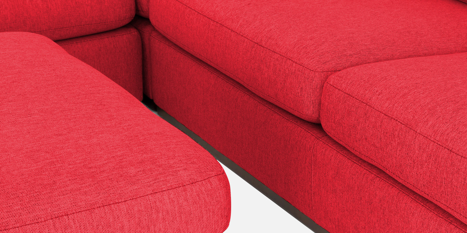Freedom Velvet 6 Seater RHS Corner Sofa In Ox Blood Maroon Colour With Ottoman - Febonic Living