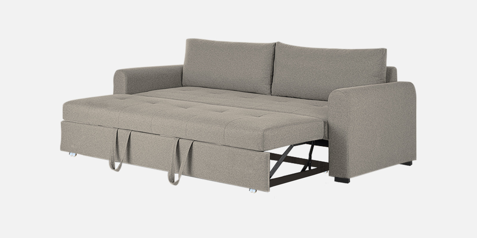 Sigma Fabric 3 Seater Pull Out Sofa Cum Bed In Ash Grey Colour - Febonic Living