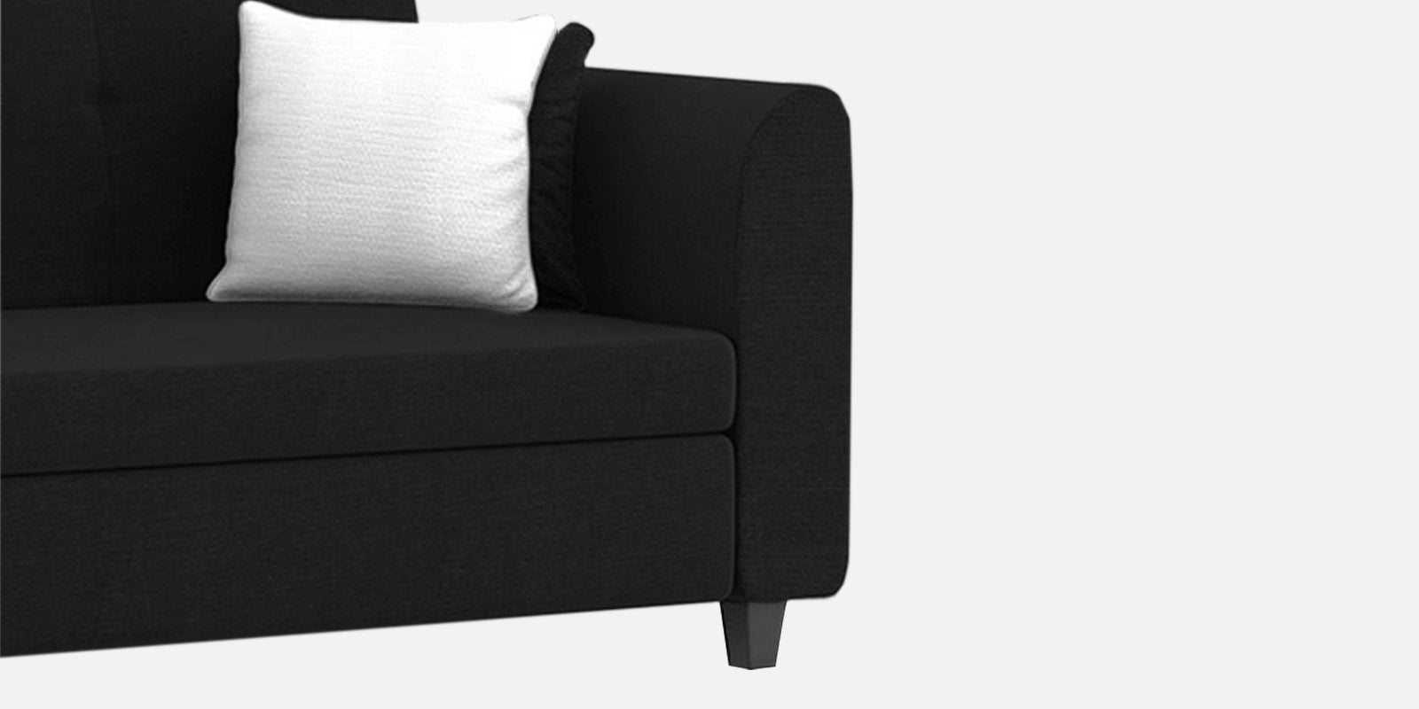Denmark Fabric 3 Seater Sofa In Zed Black Colour - Febonic Living