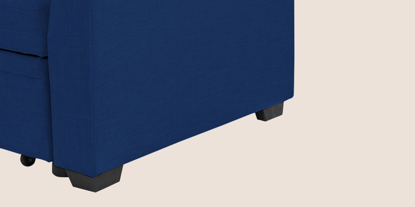 Jody Fabric 3 Seater Pull Out Sofa Cum Bed In Royal Blue Colour With Storage - Febonic Living