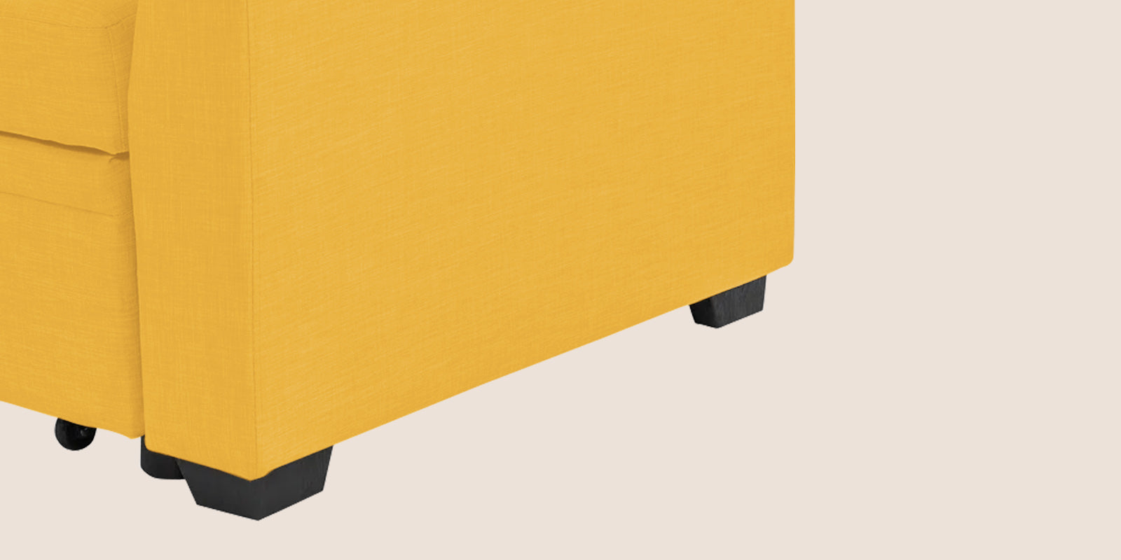 Jody Fabric 3 Seater Pull Out Sofa Cum Bed In Bold Yellow Colour With Storage - Febonic Living