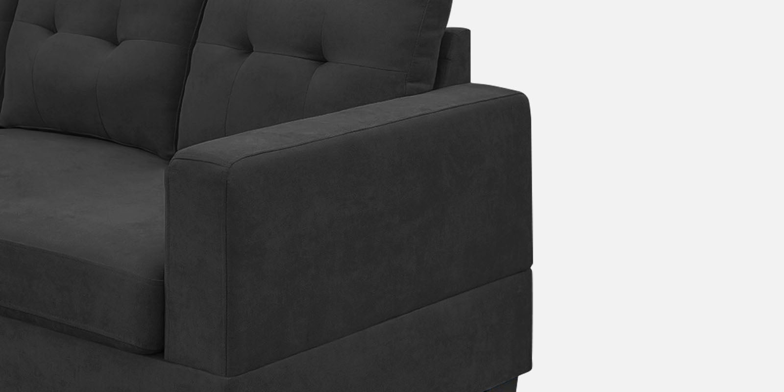 Thomas Fabric RHS Sectional Sofa (2+Lounger) In Charcoal Grey Colour - Febonic Living