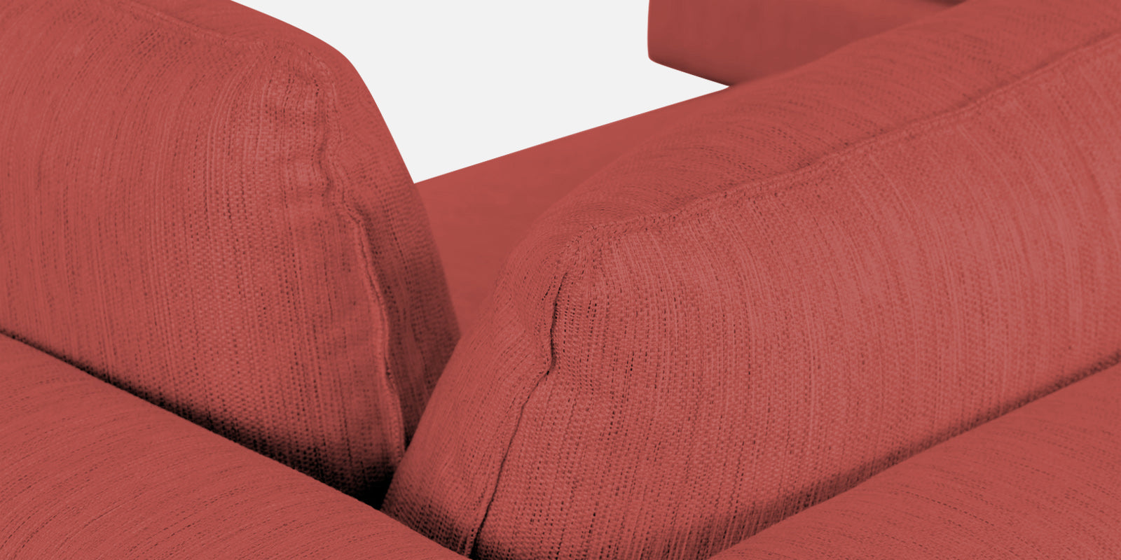 Ziggy Fabric LHS Sectional Sofa (3+Lounger) In Salmon Pink Colour - Febonic Living