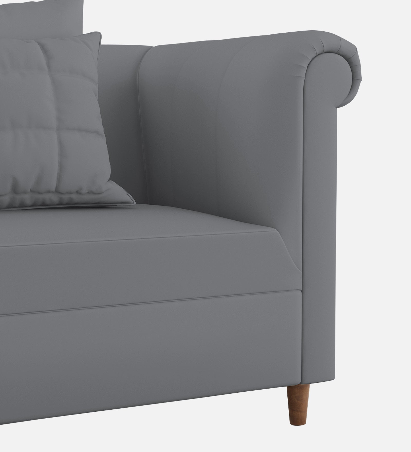 Rubi Velvet 1 Seater Sofa In Pubble Grey Colour - Febonic Living