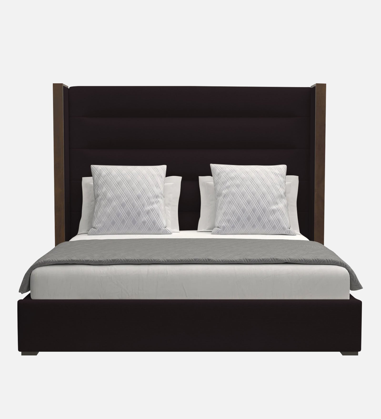 Sunny Fabric Queen Size Bed In Cara Brown Colour - Febonic Living