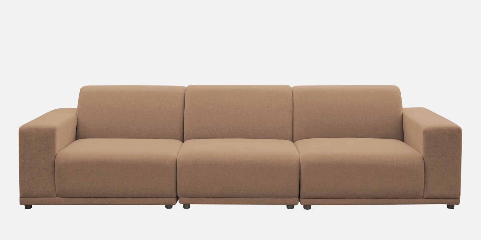 Adam Fabric LHS Sectional Sofa (3+Ottoman Lounger) In Cookie Beige Colour - Febonic Living