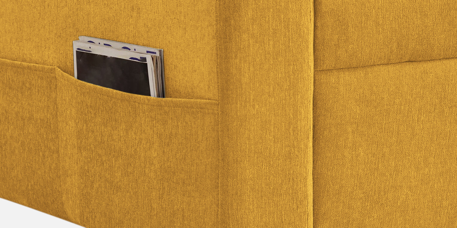 Kara Fabric 3 Seater Pull Out Sofa Cum Bed In Bold Yellow Colour - Febonic Living