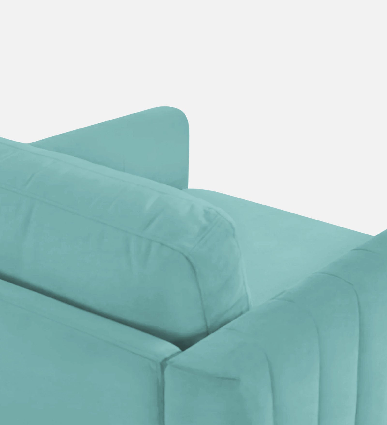 Haru Velvet 1 Seater Sofa In Barmunda Aqua Colour - Febonic Living