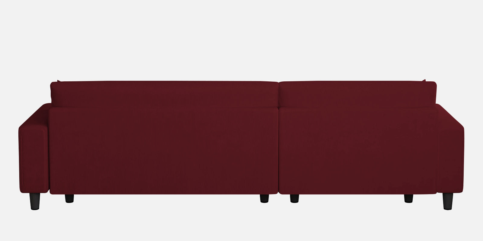 Peach Fabric RHS 6 Seater Sofa Cum Bed With Storage In Blood Maroon Colour - Febonic Living
