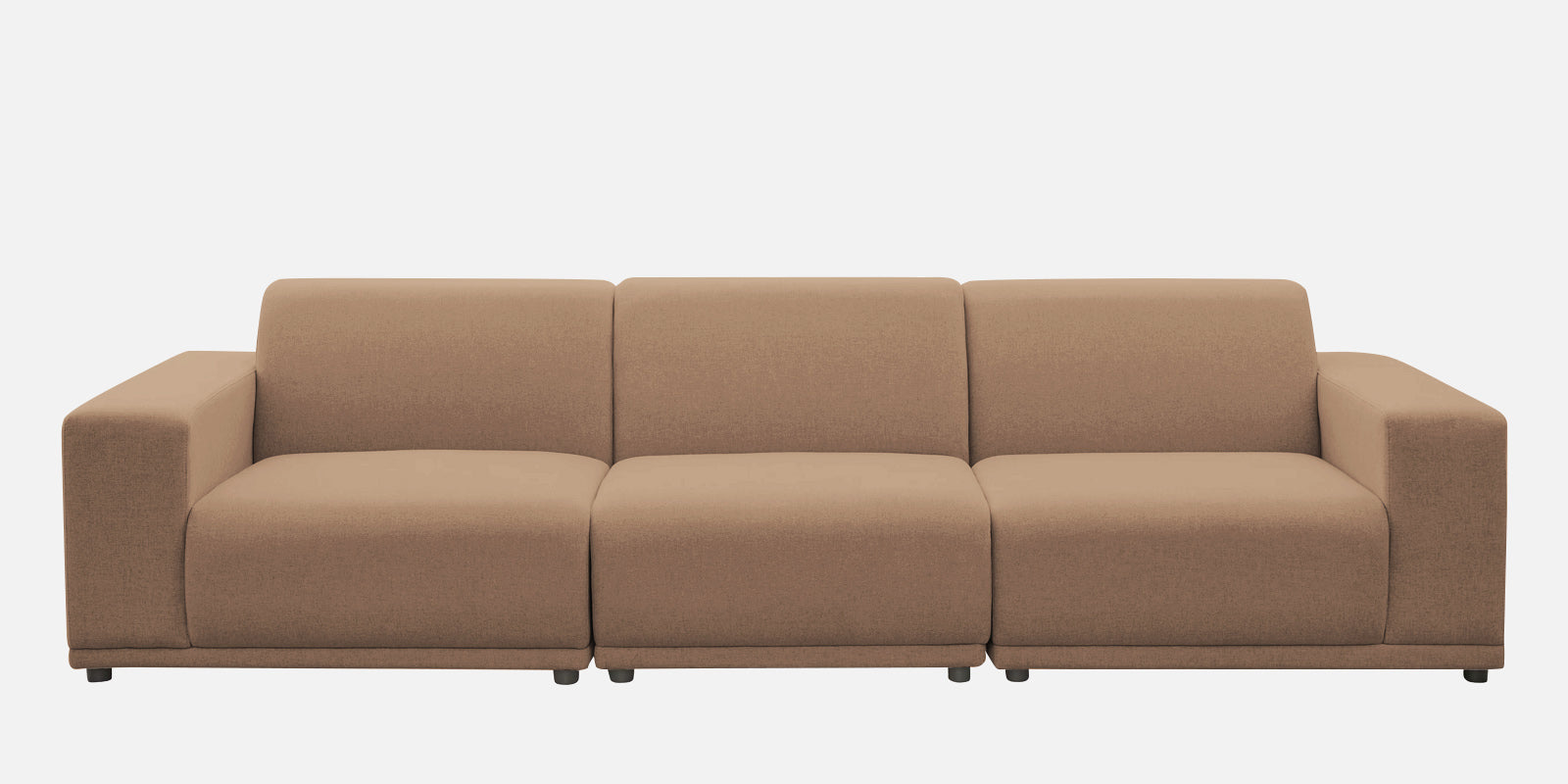 Adam Fabric RHS Sectional Sofa (3+Ottoman Lounger) In Cookie Beige Colour - Febonic Living