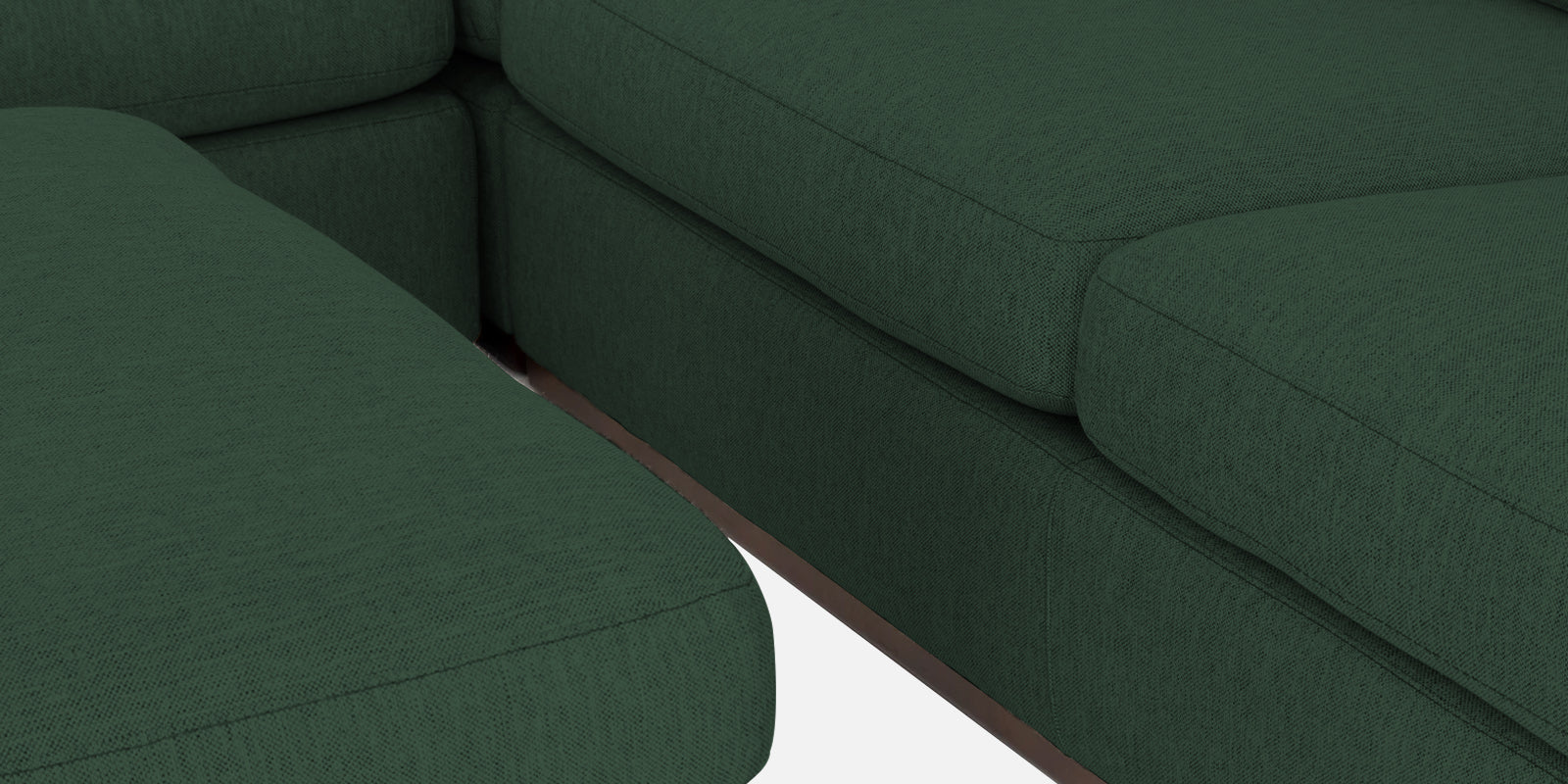 Freedom Velvet 6 Seater RHS Corner Sofa In Amazon Green Colour With Ottoman - Febonic Living