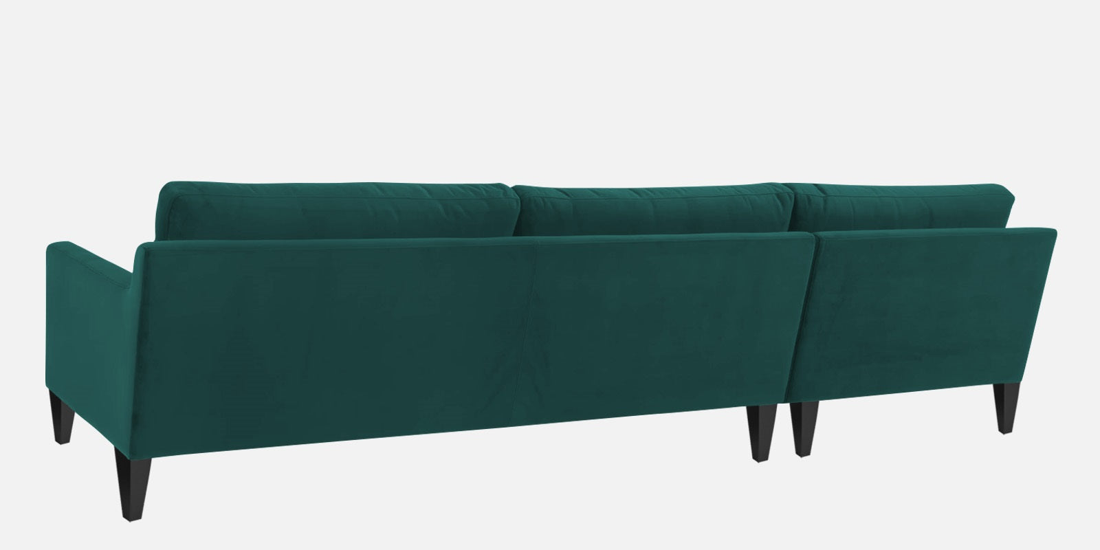 Jones Velvet RHS Sectional Sofa (3+Lounger) In Pine Green Colour - Febonic Living