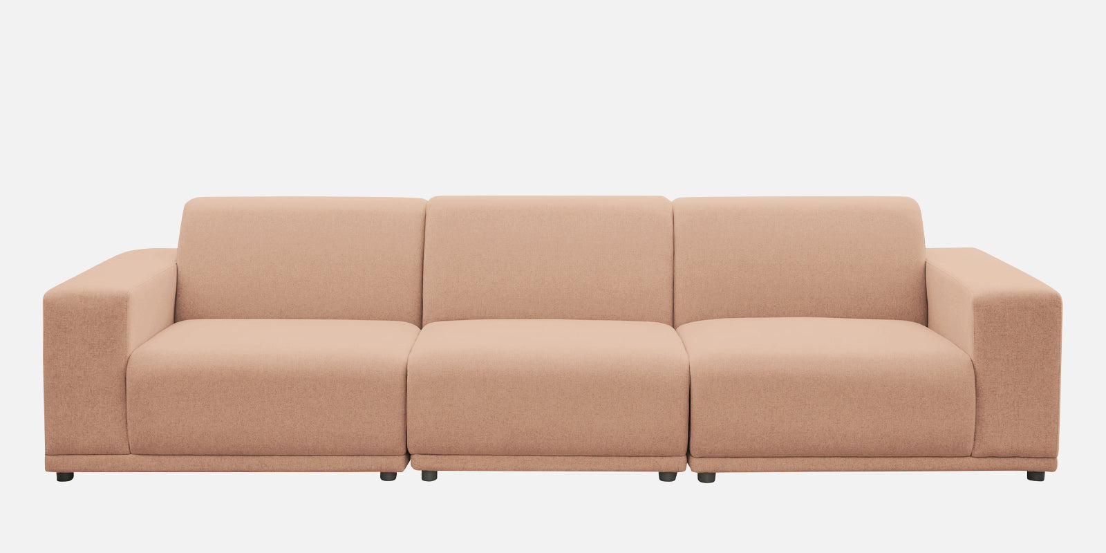 Adam Fabric LHS Sectional Sofa (3+Ottoman Lounger) In Cosmic Beige Colour - Febonic Living