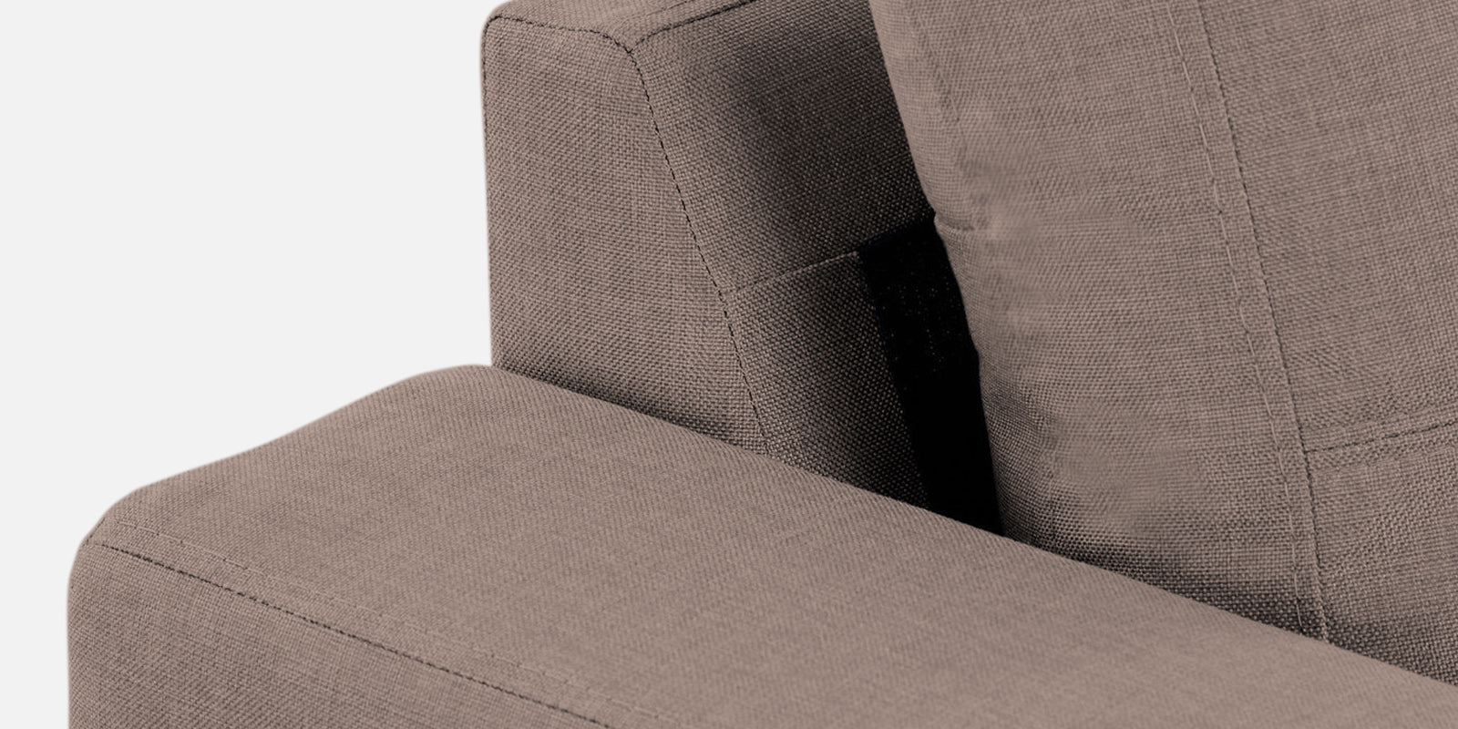 Perry Fabric LHS Sectional Sofa (3+Lounger) In Kadhi Beige Colour - Febonic Living