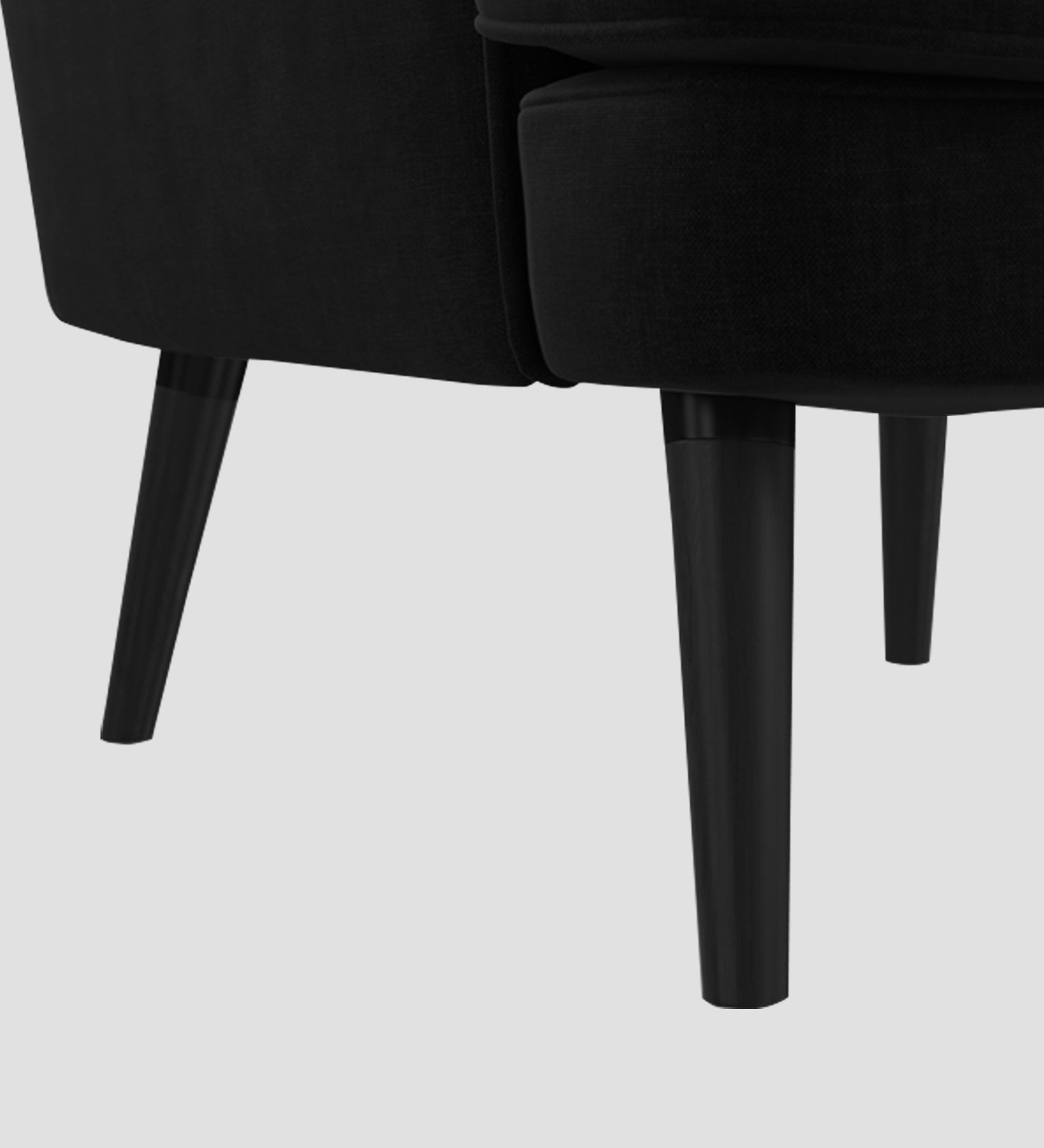 Niya Velvet Wing Chair In Adam Black Colour - Febonic Living