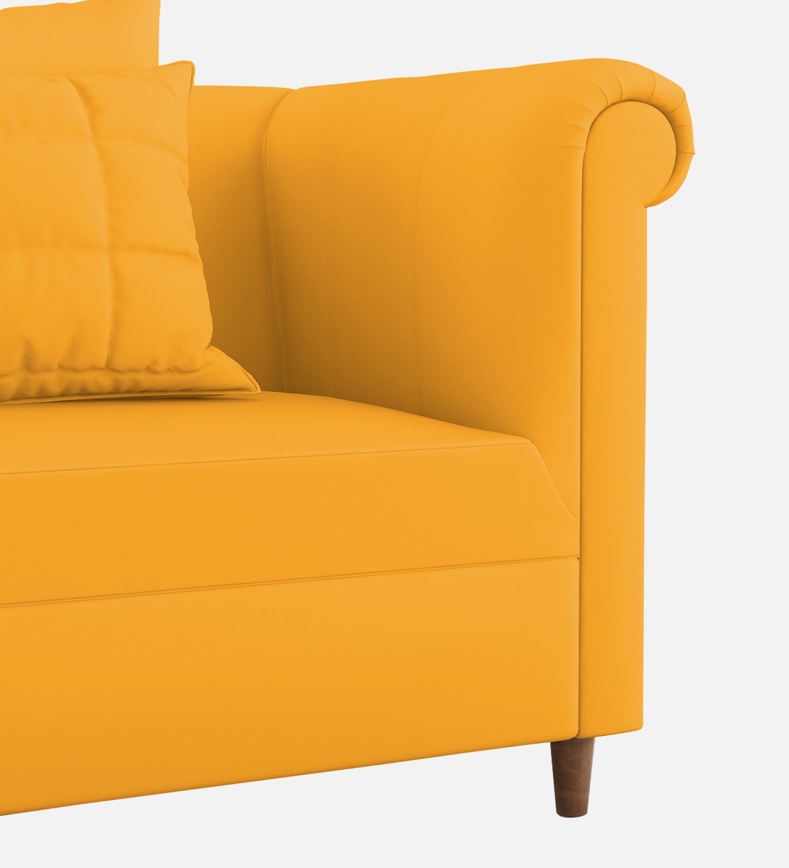 Rubi Velvet 1 Seater Sofa In Safforn Yellow Colour - Febonic Living