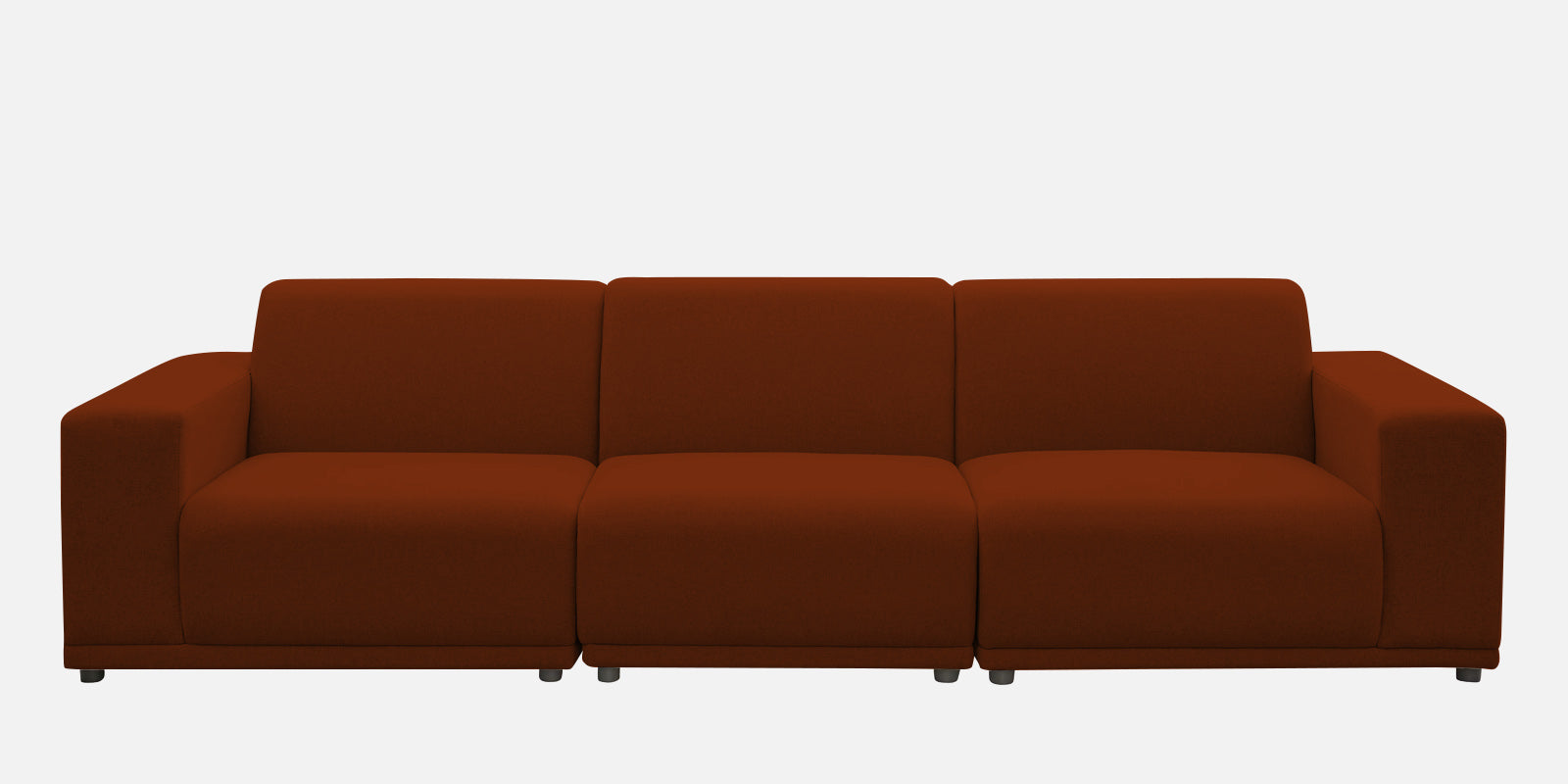 Adam Fabric LHS Sectional Sofa (3+Ottoman Lounger) In Burnt Orange Colour - Febonic Living