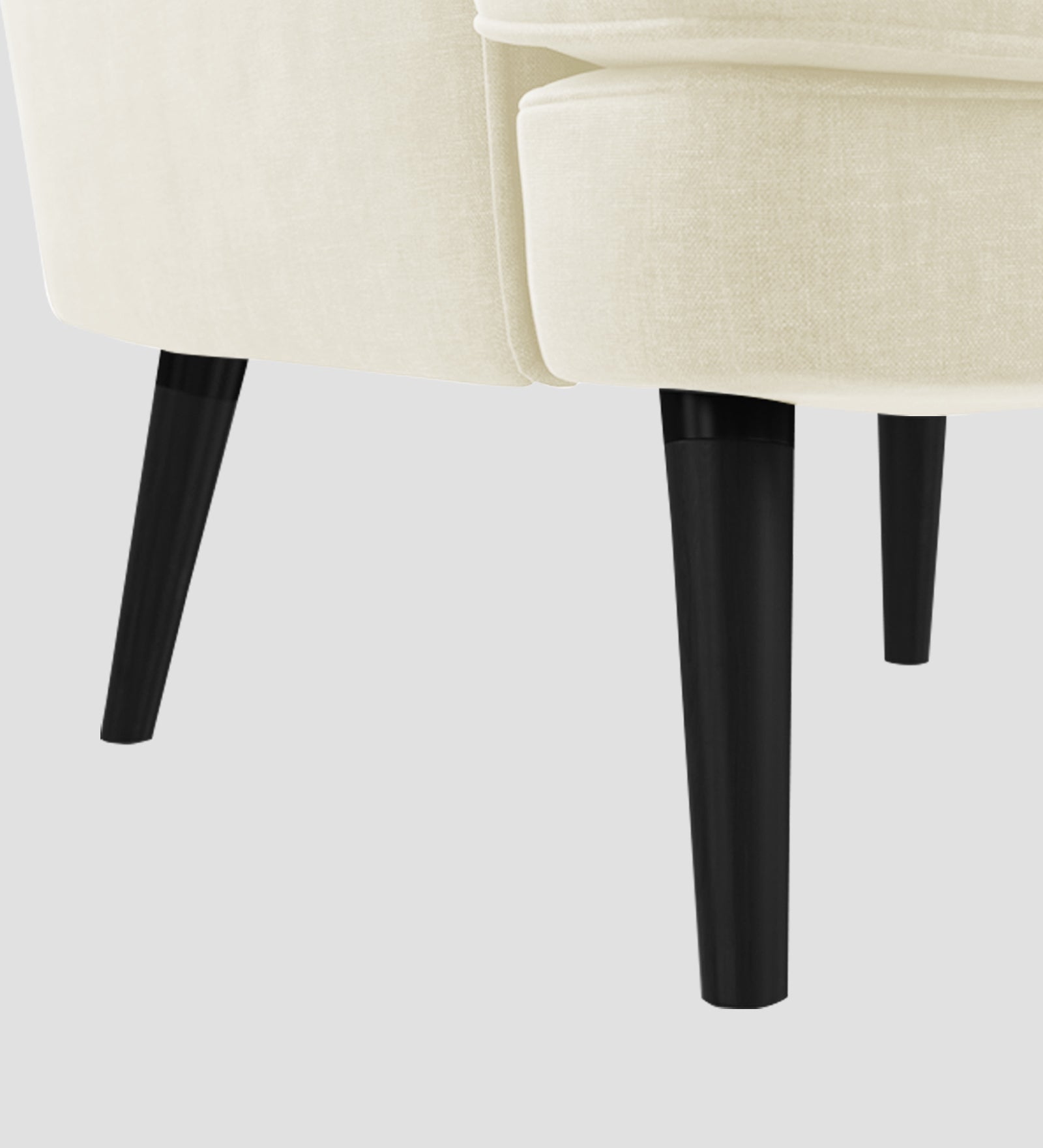 Niya Velvet Wing Chair In Warm White Colour - Febonic Living