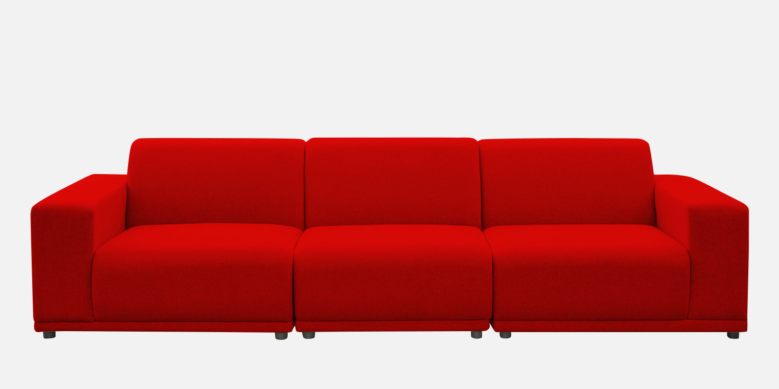 Adam Fabric RHS Sectional Sofa (3+Ottoman Lounger) In Ruby Red Colour - Febonic Living