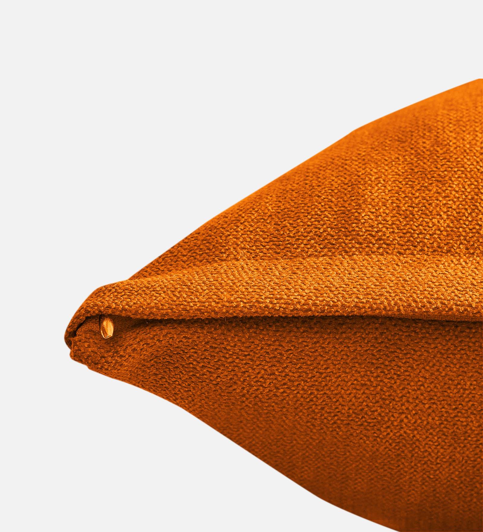 Kaya Fabric Geometric 20x20 inches Cushion + Covers (Pack of 2) In Vivid Orange Colour - Febonic Living