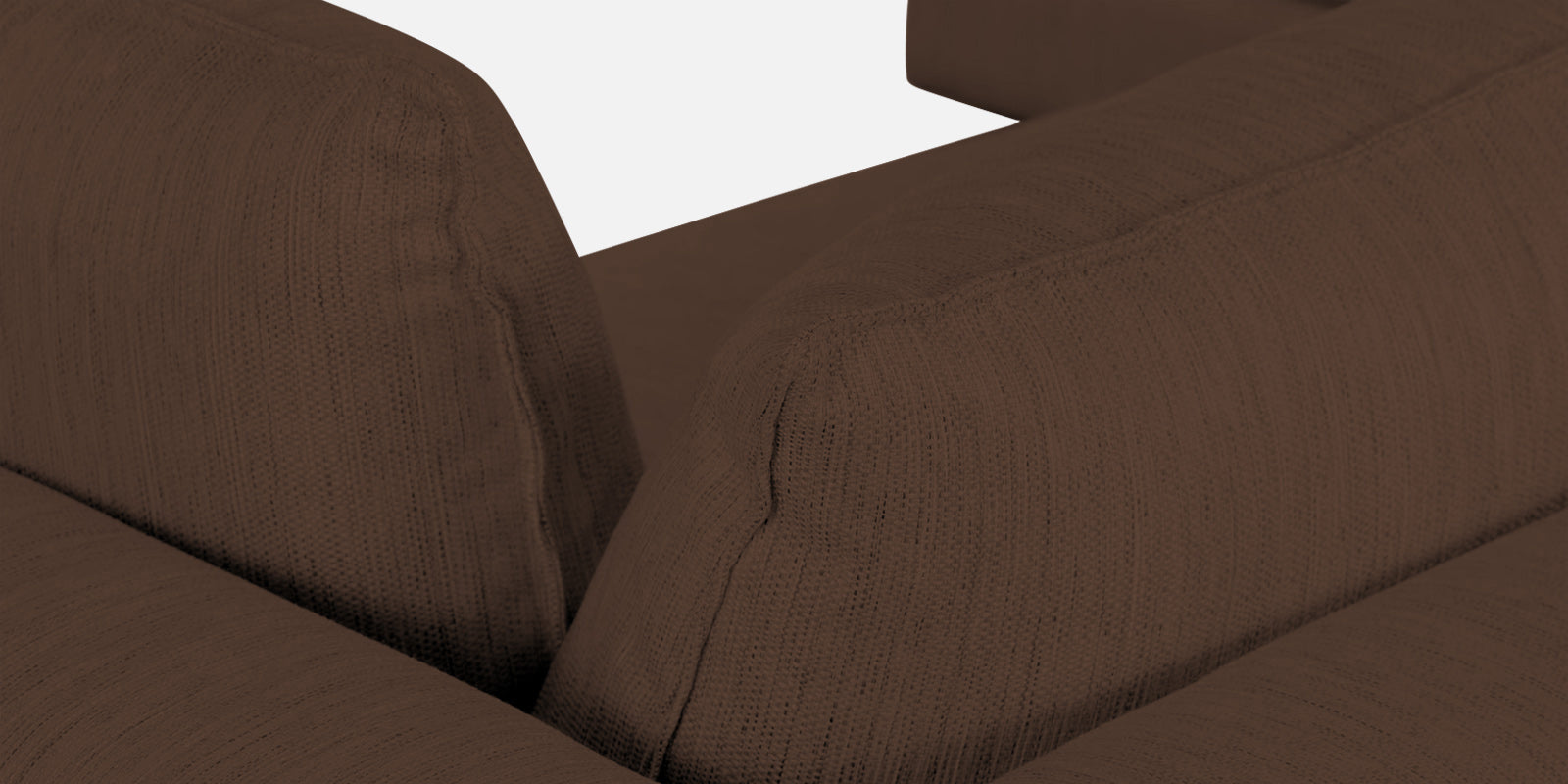 Ziggy Fabric LHS Sectional Sofa (3+Lounger) In Ash Brown Colour - Febonic Living