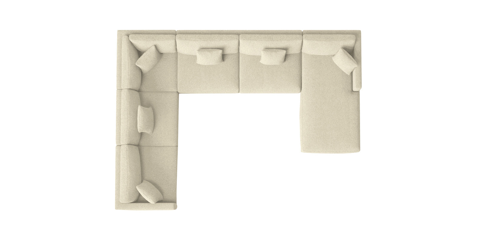 Carlin Fabric LHS 8 Seater Sectional Sofa In Ivory Beige Colour - Febonic Living