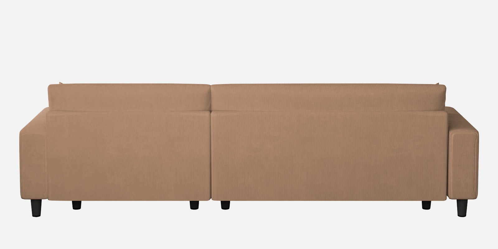 Peach Fabric LHS 6 Seater Sofa Cum Bed With Storage In Cosmic Beige Colour - Febonic Living