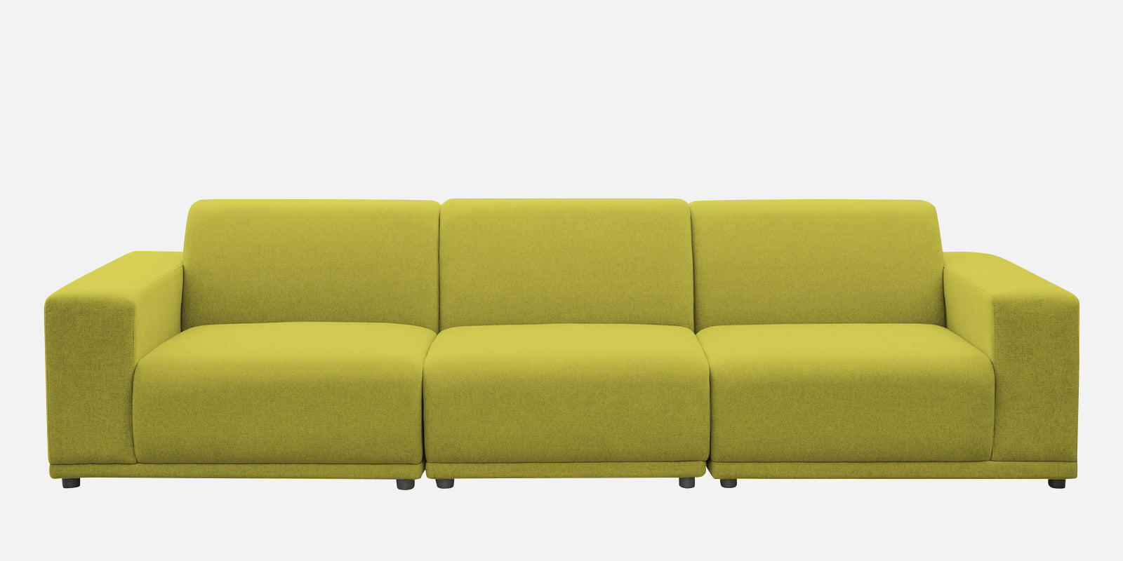 Adam Fabric RHS Sectional Sofa (3+Ottoman Lounger) In Parrot Green Colour - Febonic Living