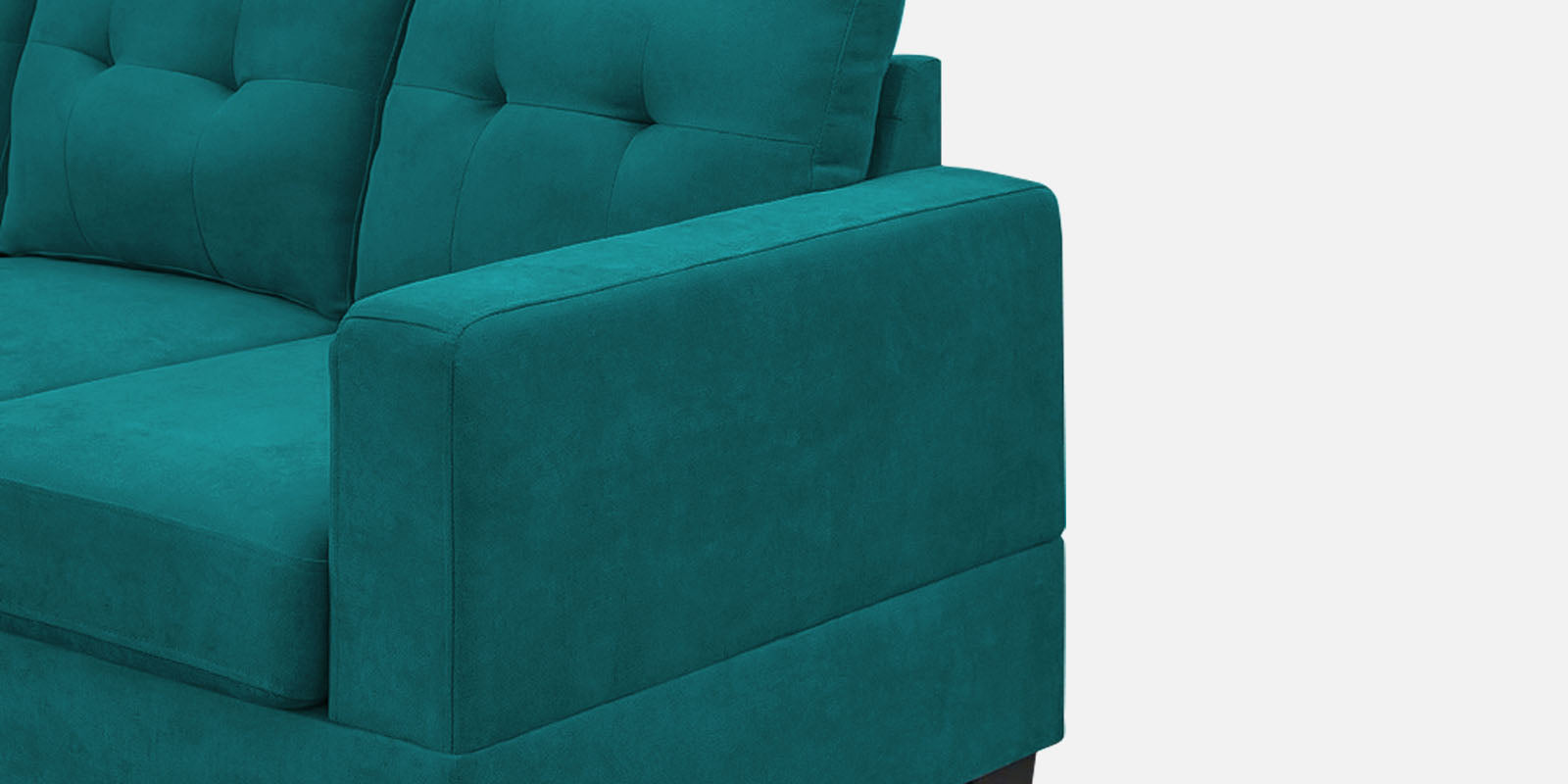 Thomas Fabric RHS Sectional Sofa (3+Lounger) In Sea Green Colour - Febonic Living