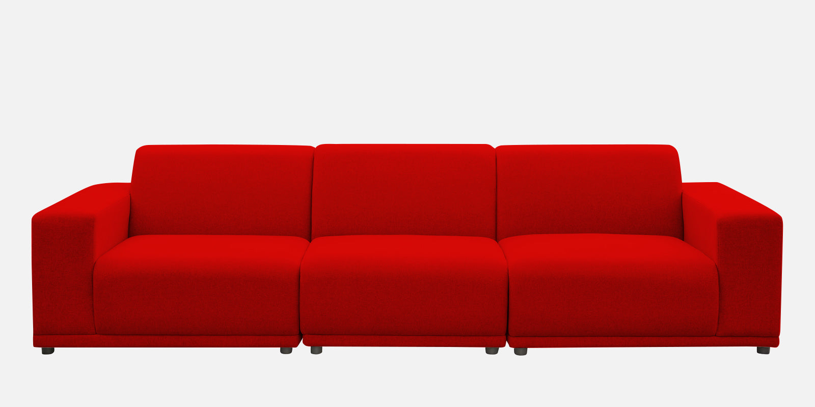 Adam Fabric LHS Sectional Sofa (3+Ottoman Lounger) In Ruby Red Colour - Febonic Living