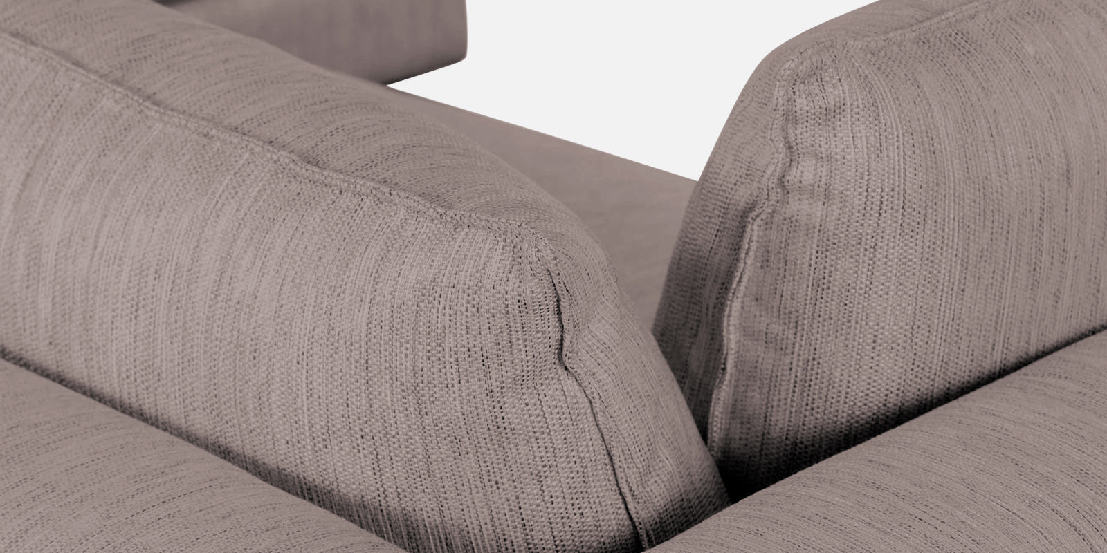 Ziggy Fabric RHS Sectional Sofa (3+Lounger) In Almond Beige Colour - Febonic Living