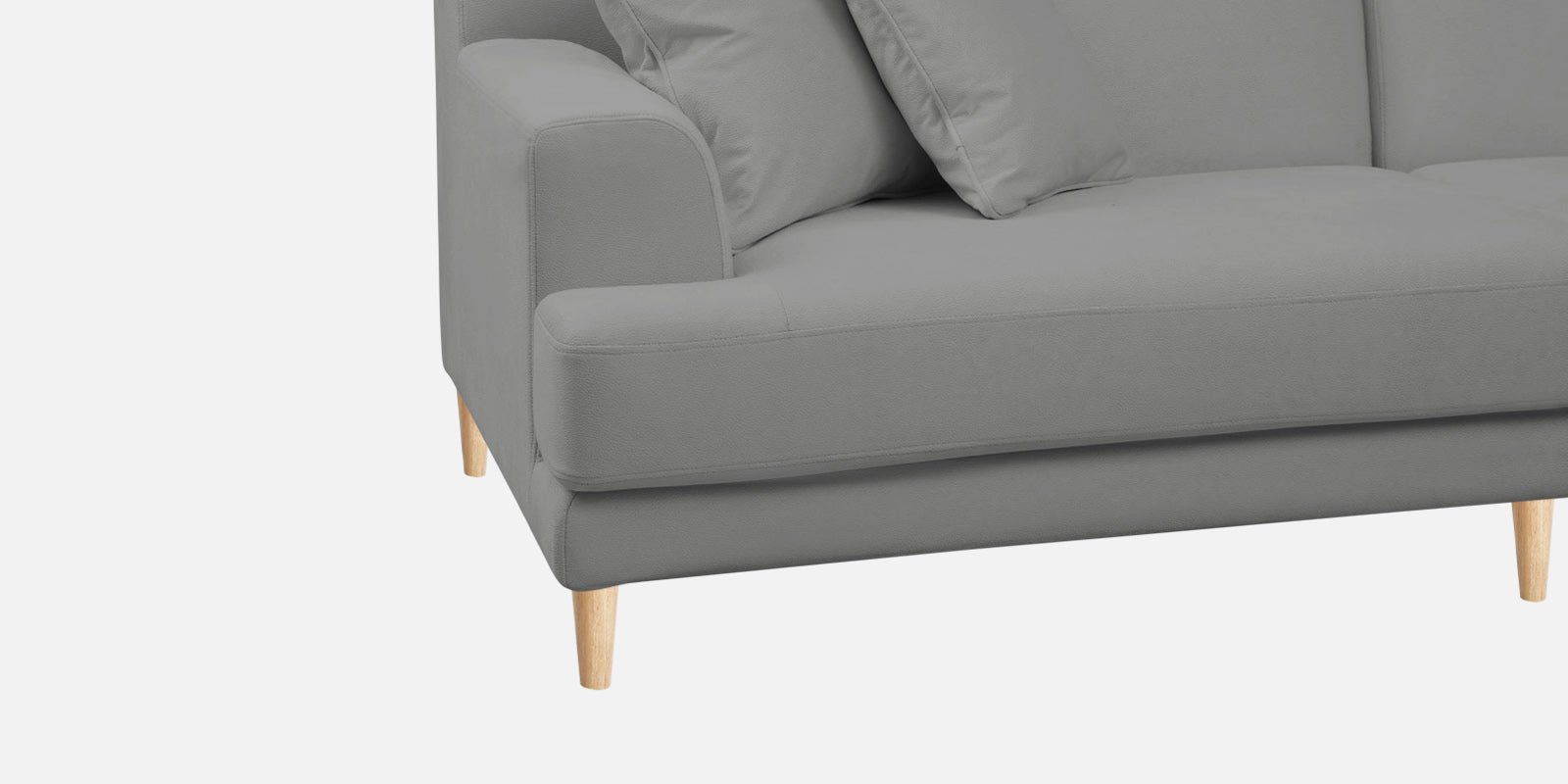 Woody Fabric LHS Sectional Sofa (3+Lounger) In Smoke Grey Colour - Febonic Living