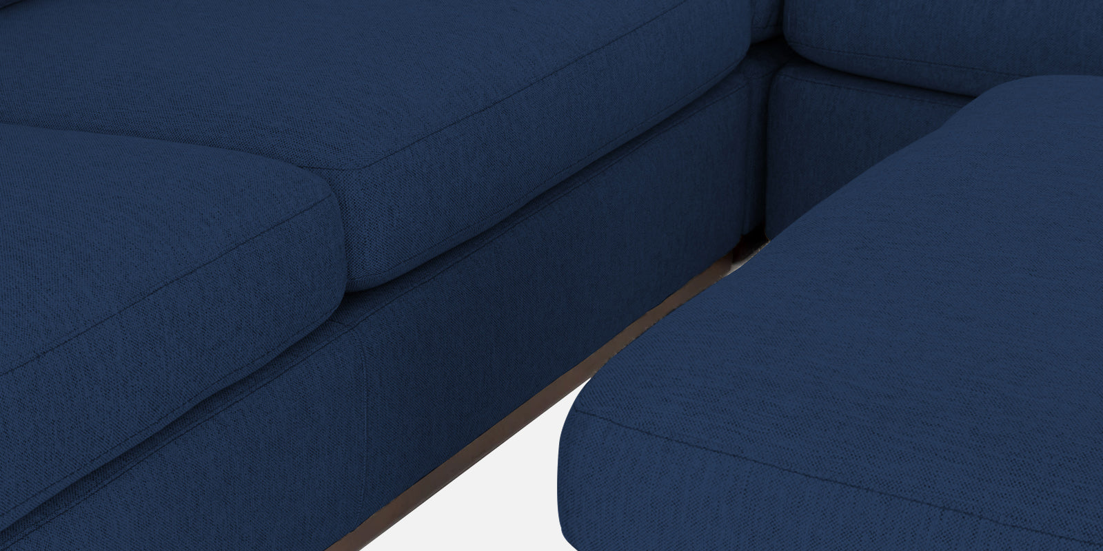 Freedom Velvet 6 Seater LHS Corner Sofa In Imperial Blue Colour With Ottoman - Febonic Living