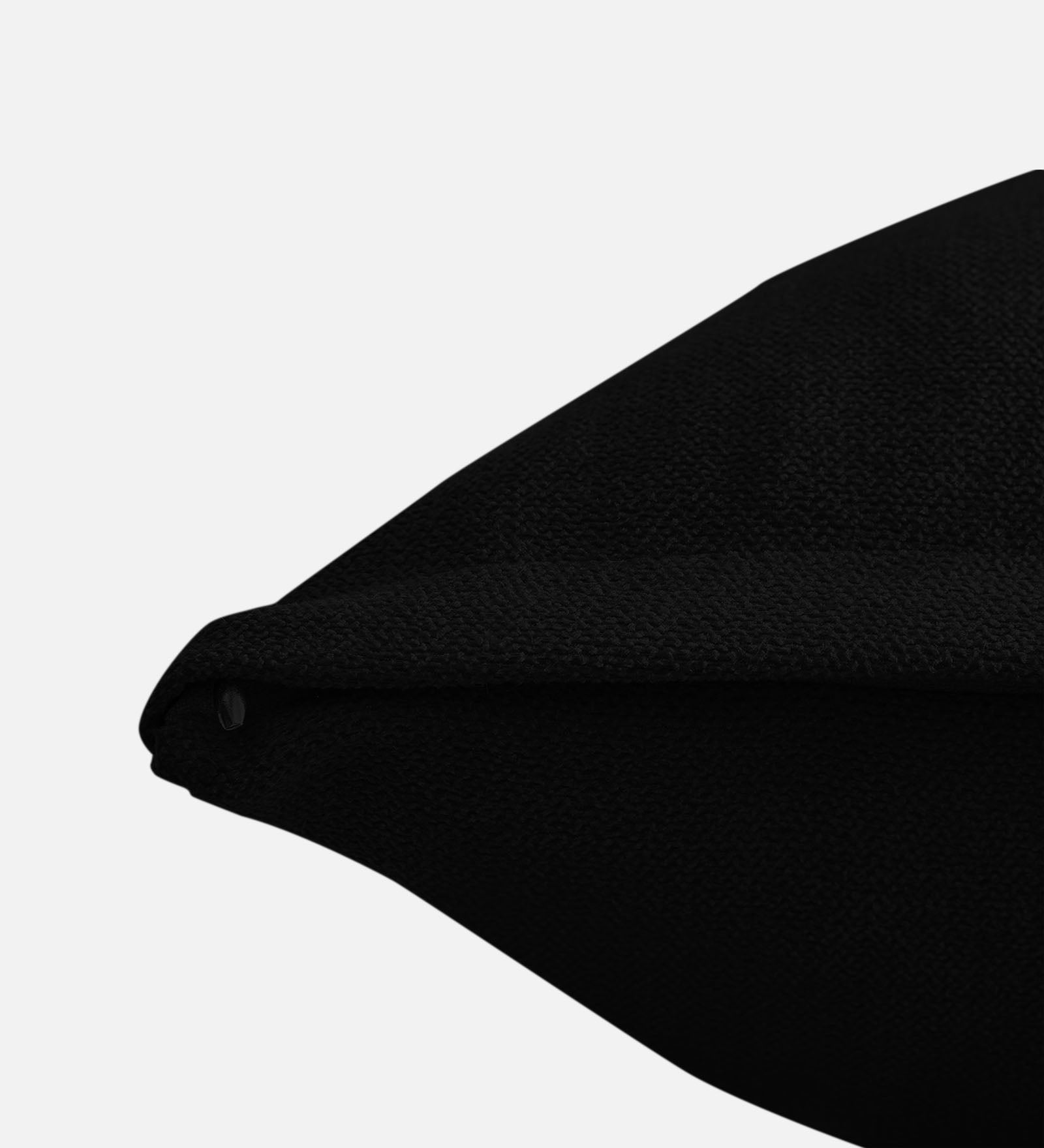 Kaya Fabric Geometric 20x20 inches Cushion + Covers (Pack of 2) In Zed Black Colour - Febonic Living